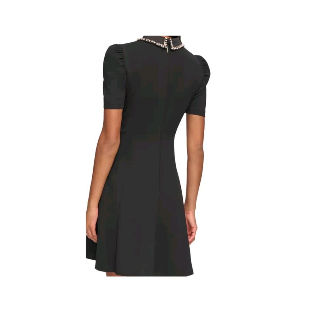 Karl Lagerfeld Black, Pearl Embellished- Gold Tone Mini Dress Size 12 $150 - Picture 15 of 15